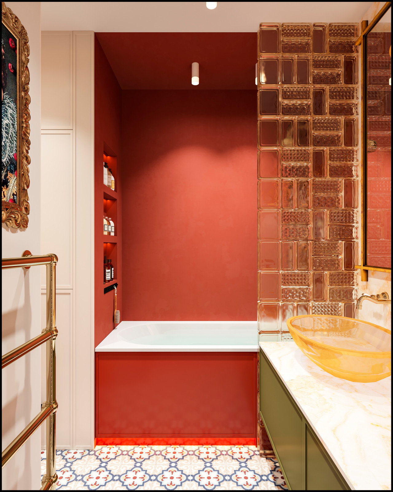 Эклектичный проект квартиры с огромной гардеробной с окном