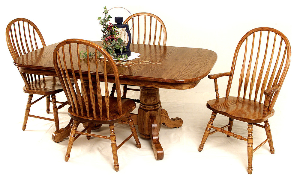 HERITAGE TABLE AND BENT FEATHER CHAIRS