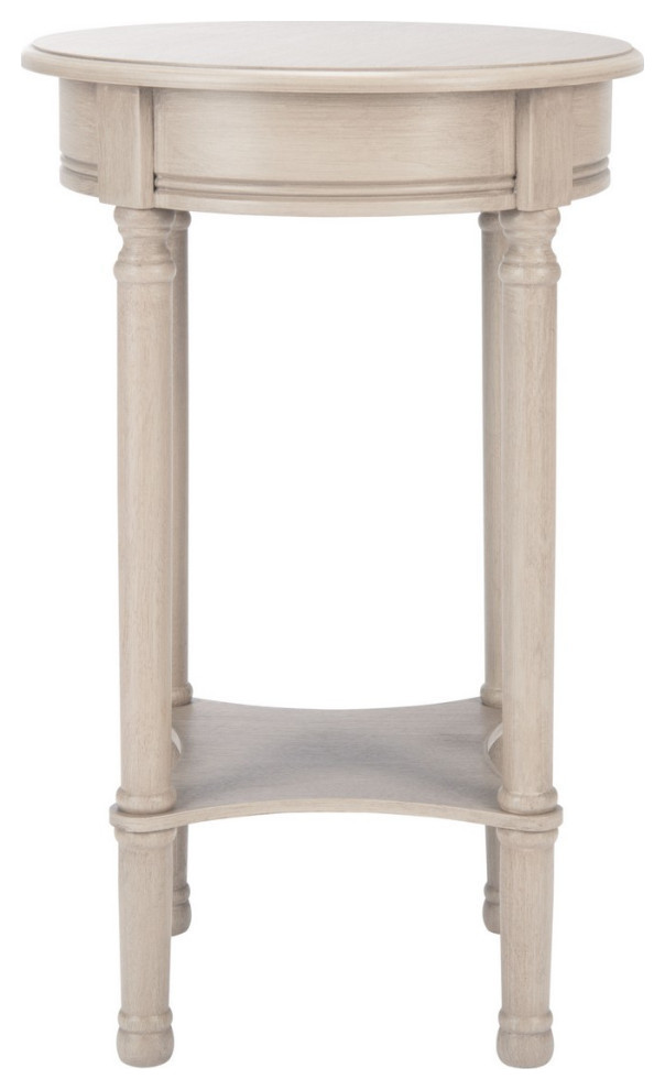 Ainsley Round Accent Table, Greige Traditional Side Tables And End