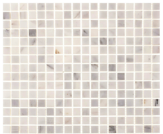 Aspen White Marble Square Tile, Polished Finish, Sample