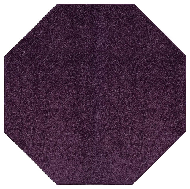 Color World Collection Way Kids Favourite Area Rugs, Purple, 5' Octagon ...