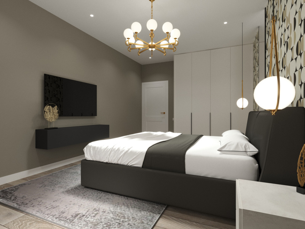 Дизайн спальни в темных тонах