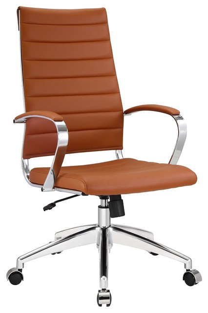 Aria Leather High Back Office Chair, Tan