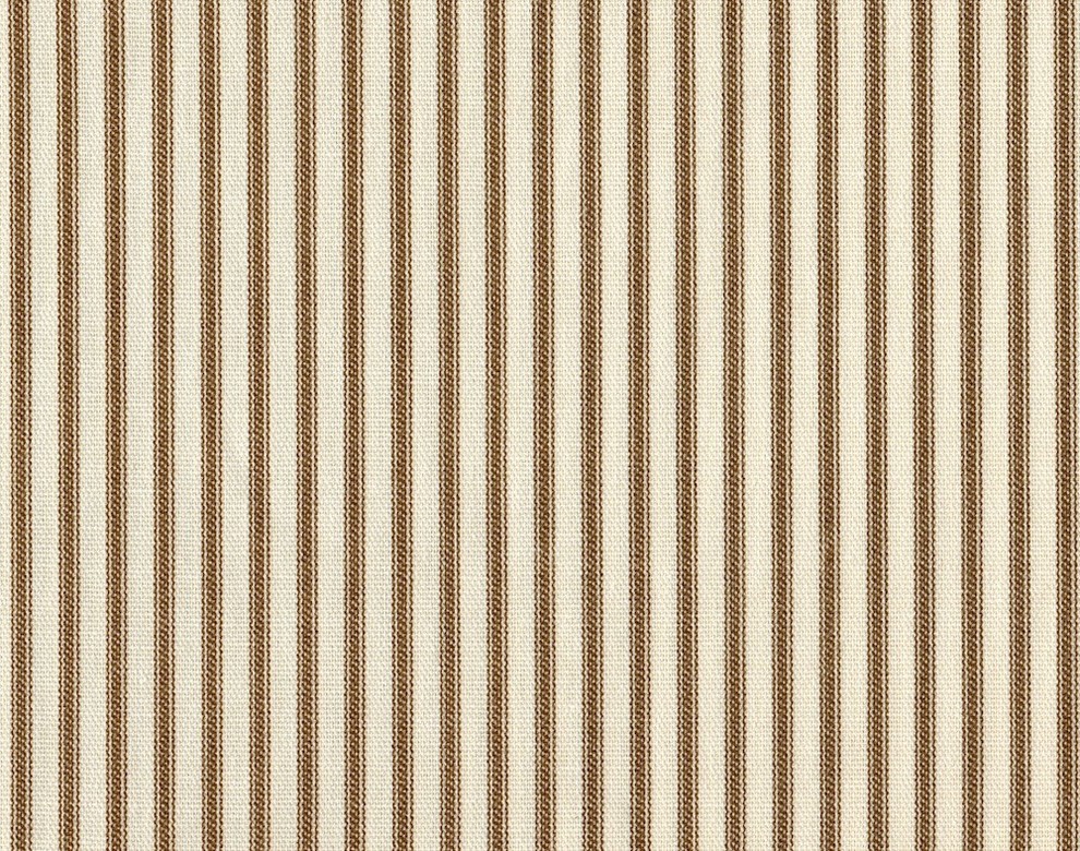 96" Tab Top Curtain Panels, Lined, French Country Suede Brown Ticking Stripe
