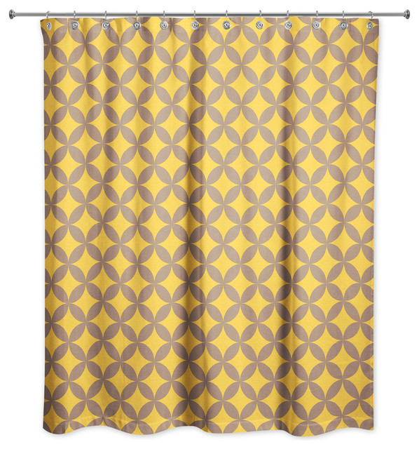 Yellow Diamond Pattern Shower Curtain Contemporary Shower Curtains by Designs Direct Houzz