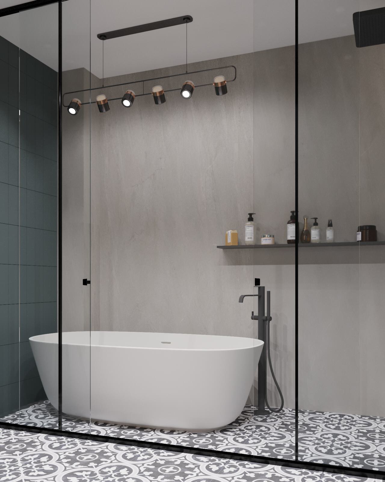 Яркие акценты и серые тона