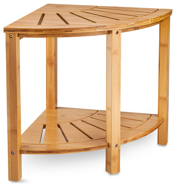 Bamboo Corner Shower Bench With Shelves For Home Decor Indoor Bamboo Corner Shower Bench With Shelves For Home Decor Indoor And Outdoor
