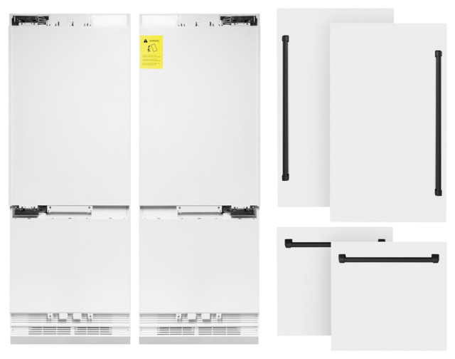 ZLINE Refrigerator With Internal Water, White Matte RBIVZWM60MB Modern Refrigerators by