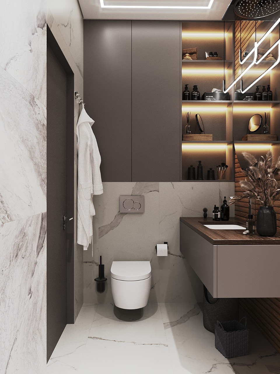 Варианты санузла в частном доме при гостевой спальне