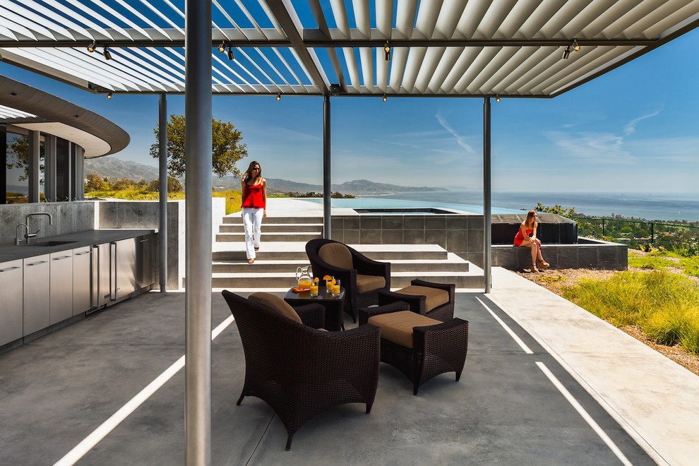 This is an example of a modern patio in Santa Barbara.