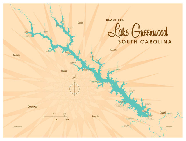 Lakebound Lake Greenwood South Carolina Art Print, 9"x12"