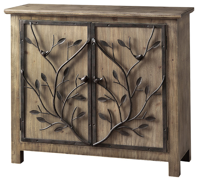 Windcrest Rustic Wood And Metal Tree 2 Door Cabinet Windcrest Rustic Wood And Metal Tree 2 Door Cabinet Accent Chests Cabinets By Zeckos