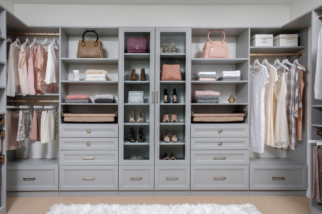 the grey trajectory walk-in dresser customized Master Closet - Modern - Closet - Dallas - by Tyler Custom Closets reorder-WK12