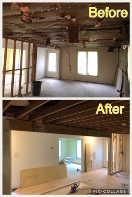 Before & After complete home remodeling with 18 ft long structural wall removal