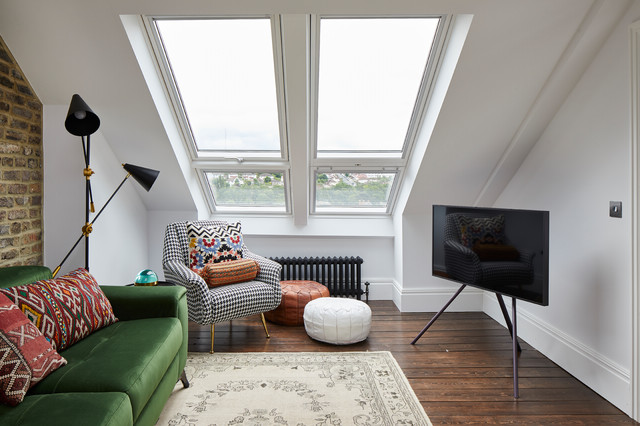 Stunning loft conversion, complete with balcony contemporary-living-room