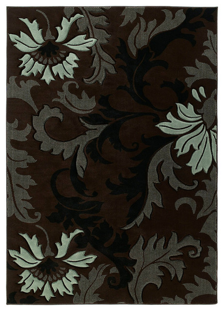 United Weavers Contours Orleans Floral Rug, Smoke Blue (510-21166), 5'3" x 7'6"