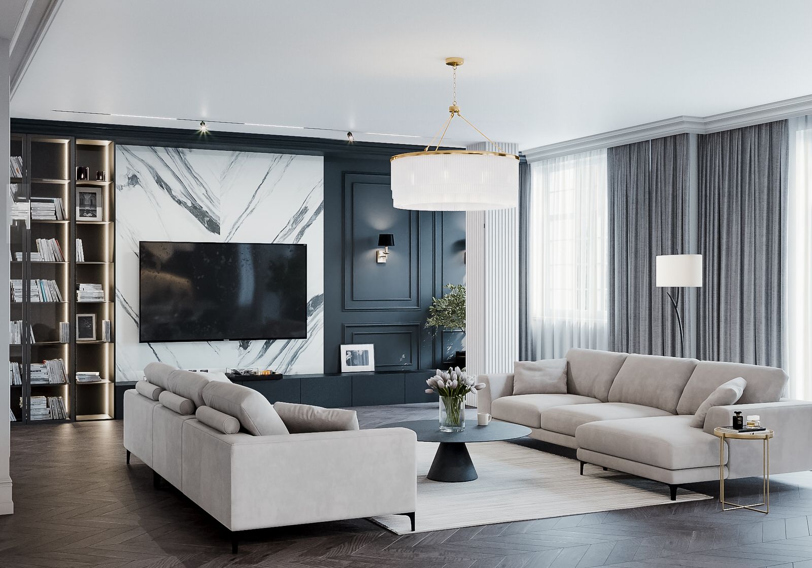 Светлая квартира в стиле неоклассика