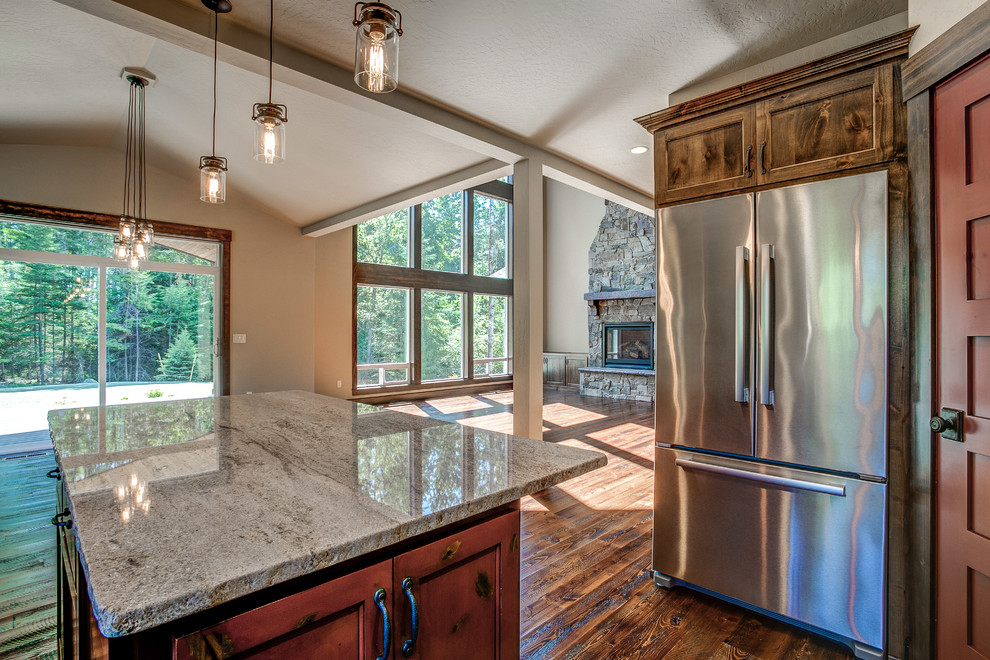 Example of a mountain style kitchen design in Seattle