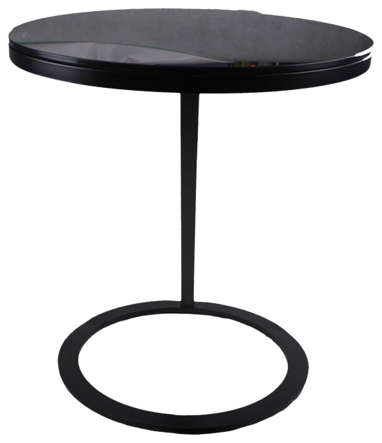 Charlotte Glass Top Side Table Transitional Side Tables And End