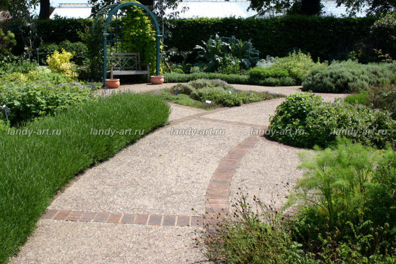 Использование сыпучих материалов в саду.