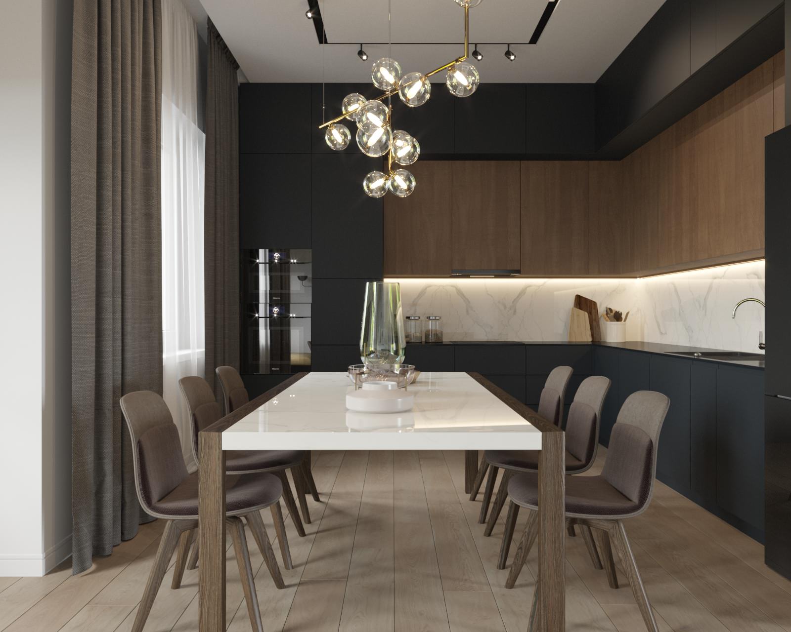 Интерьер кухни в проекте частного дома с.Рощино