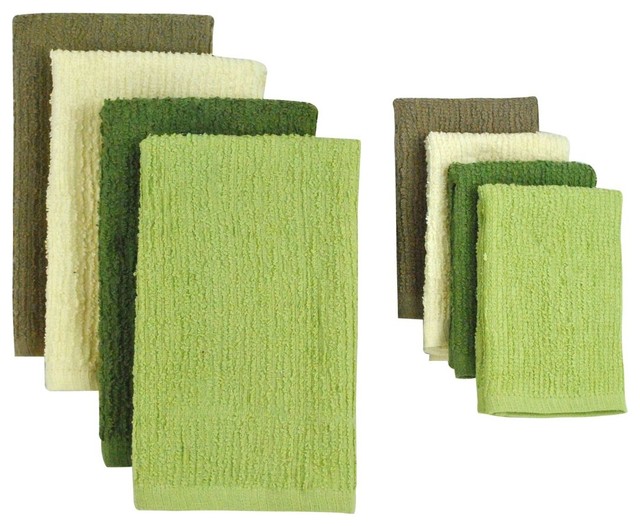 Natural Terry Bar Mop Dishtowels and Dishcloths Set Dish Towels by