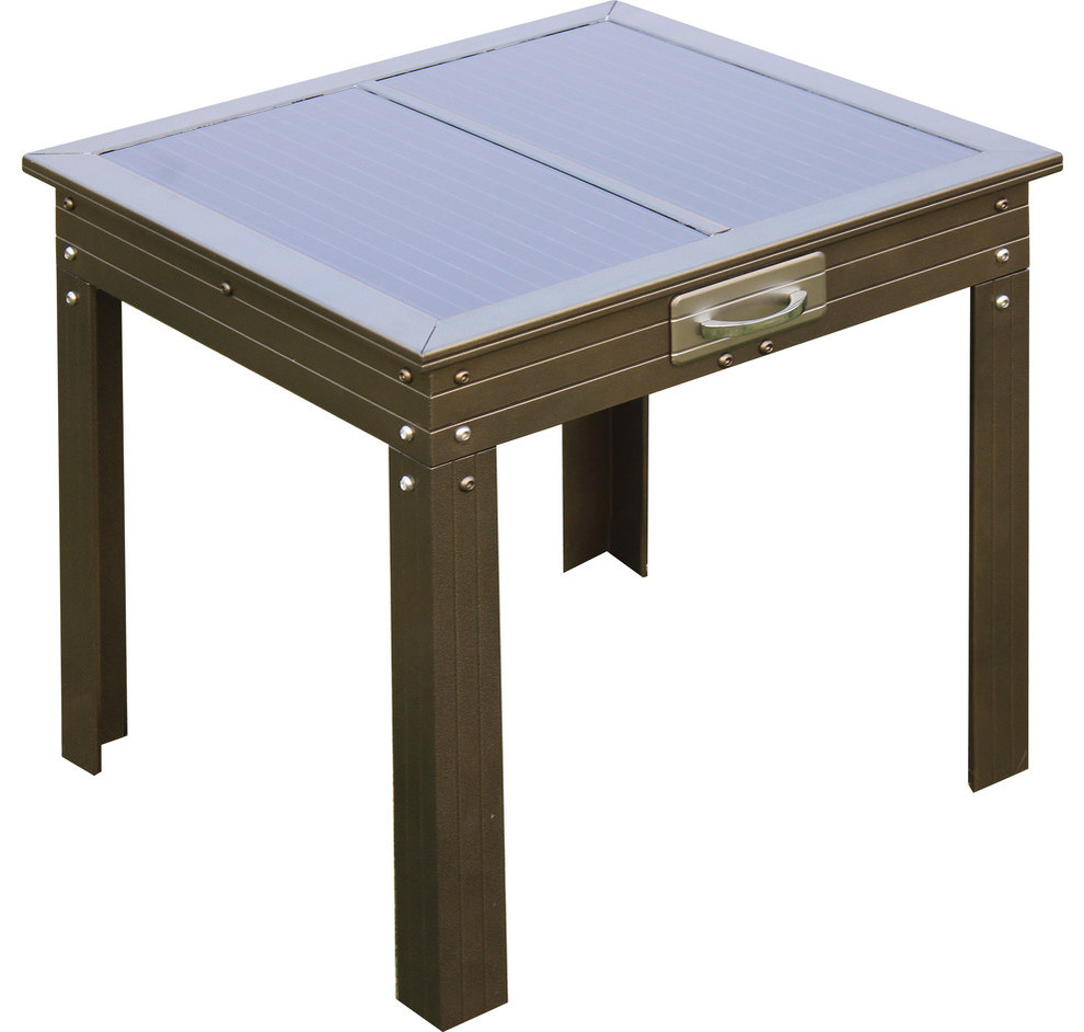 Savana Solar Power Patio Table With Portable Charging Contemporary Outdoor Side Tables By Nature Power