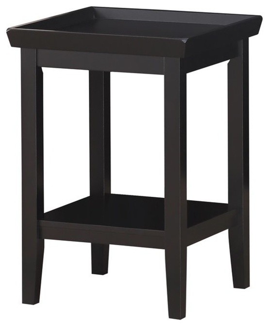 Convenience Concepts Ledgewood End Table in Black Wood Finish
