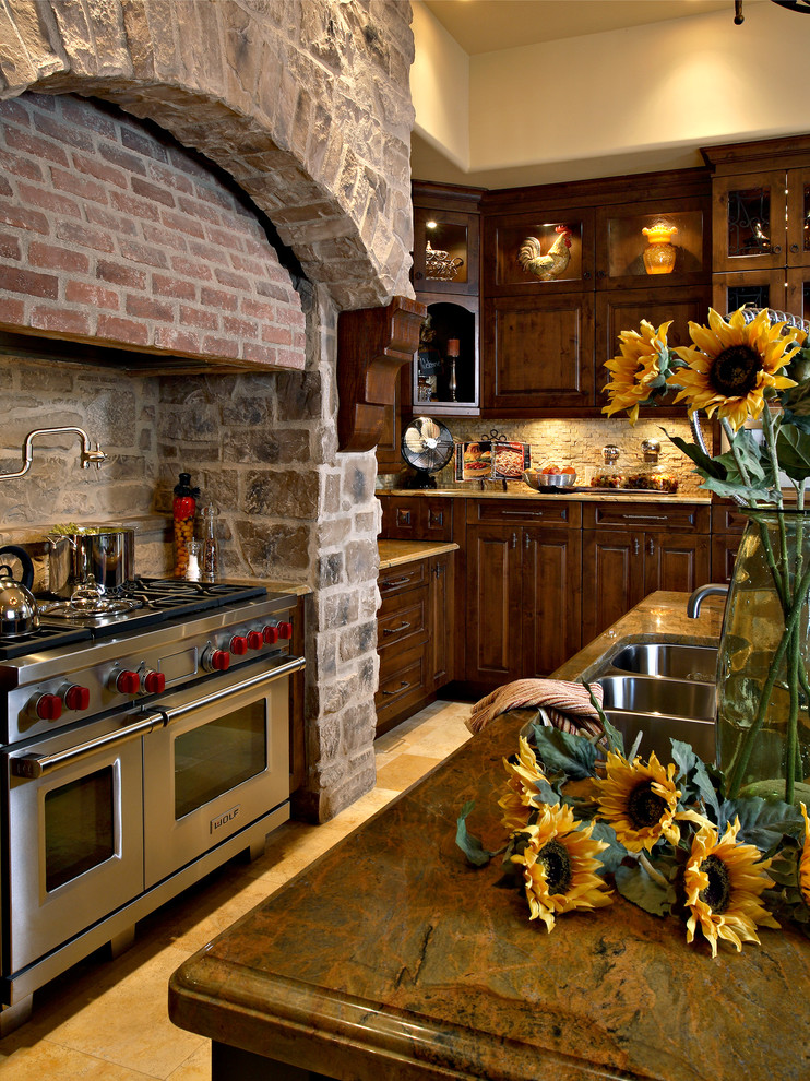 Example of a mountain style kitchen design in Phoenix