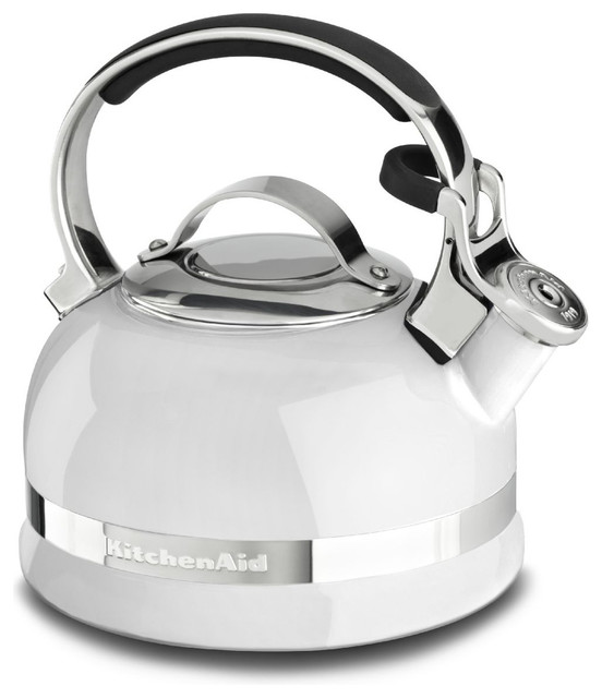 white metal kettle