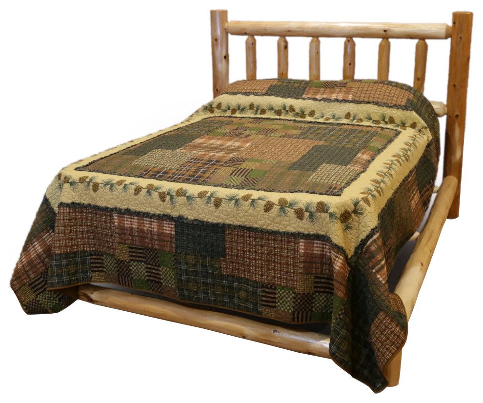 White Cedar Log Mountain Collection Standard Bed, King
