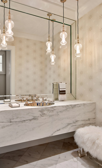 Sublime Sanctuary - Powder Room mediterran-badezimmer