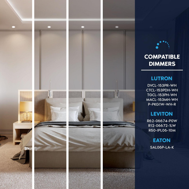 Luxrite 1 Inch LED Trimless Recessed Light 5CCT 550LM IC ETL 4-Pack ...