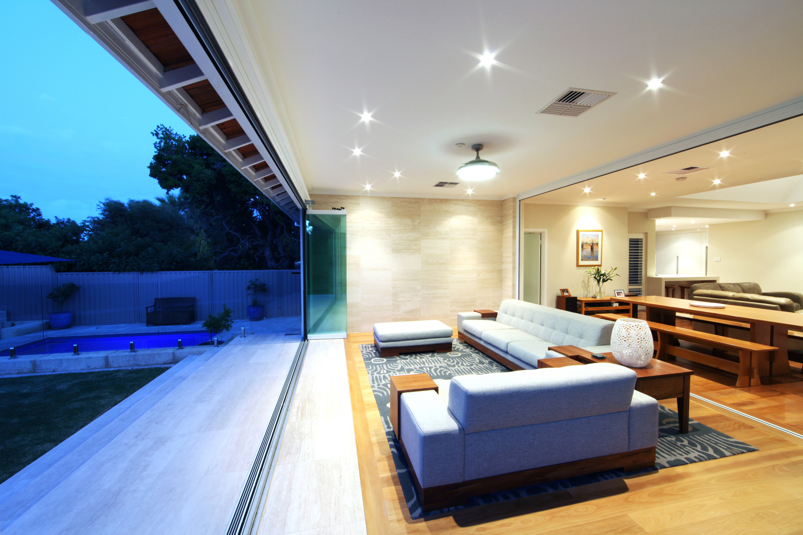 Example of a trendy living room design in Perth