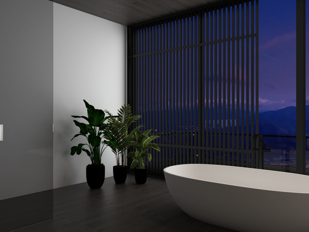 Спальня с атмосферой спокойствия  интерьер мастер блока спальни с ванной