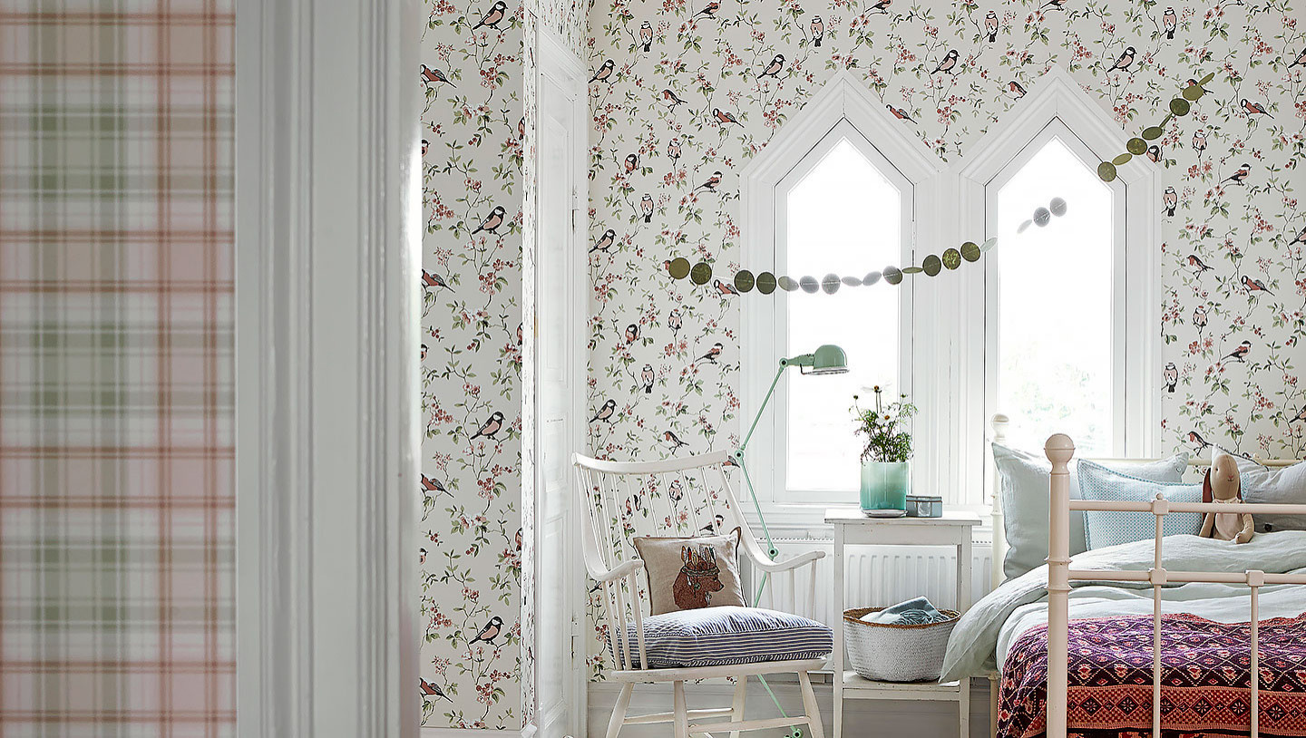 шведские обои в интерьере