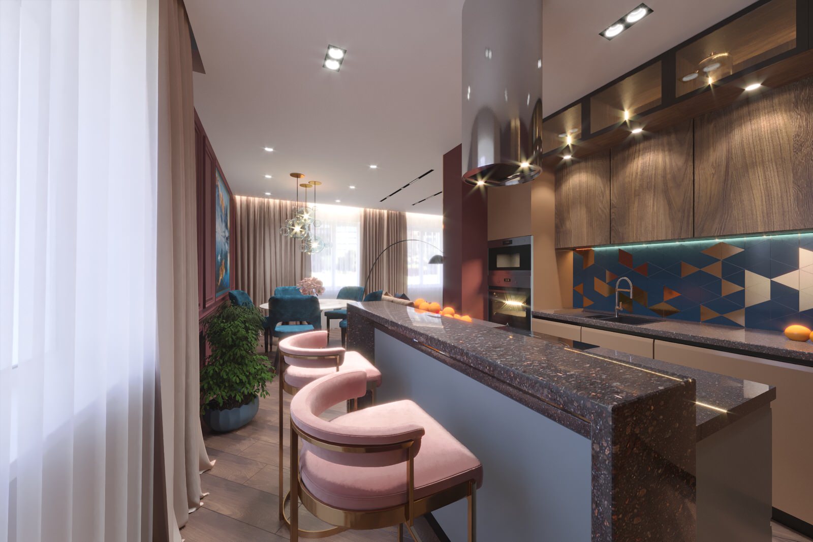 Дизайн-проект интерьера трехкомнатной квартиры.