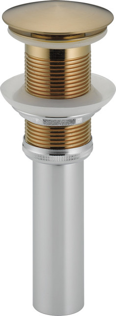 Delta 72175-CZ Square Push Pop-Up Bathroom Sink Drain with Overflow Champagne Bronze