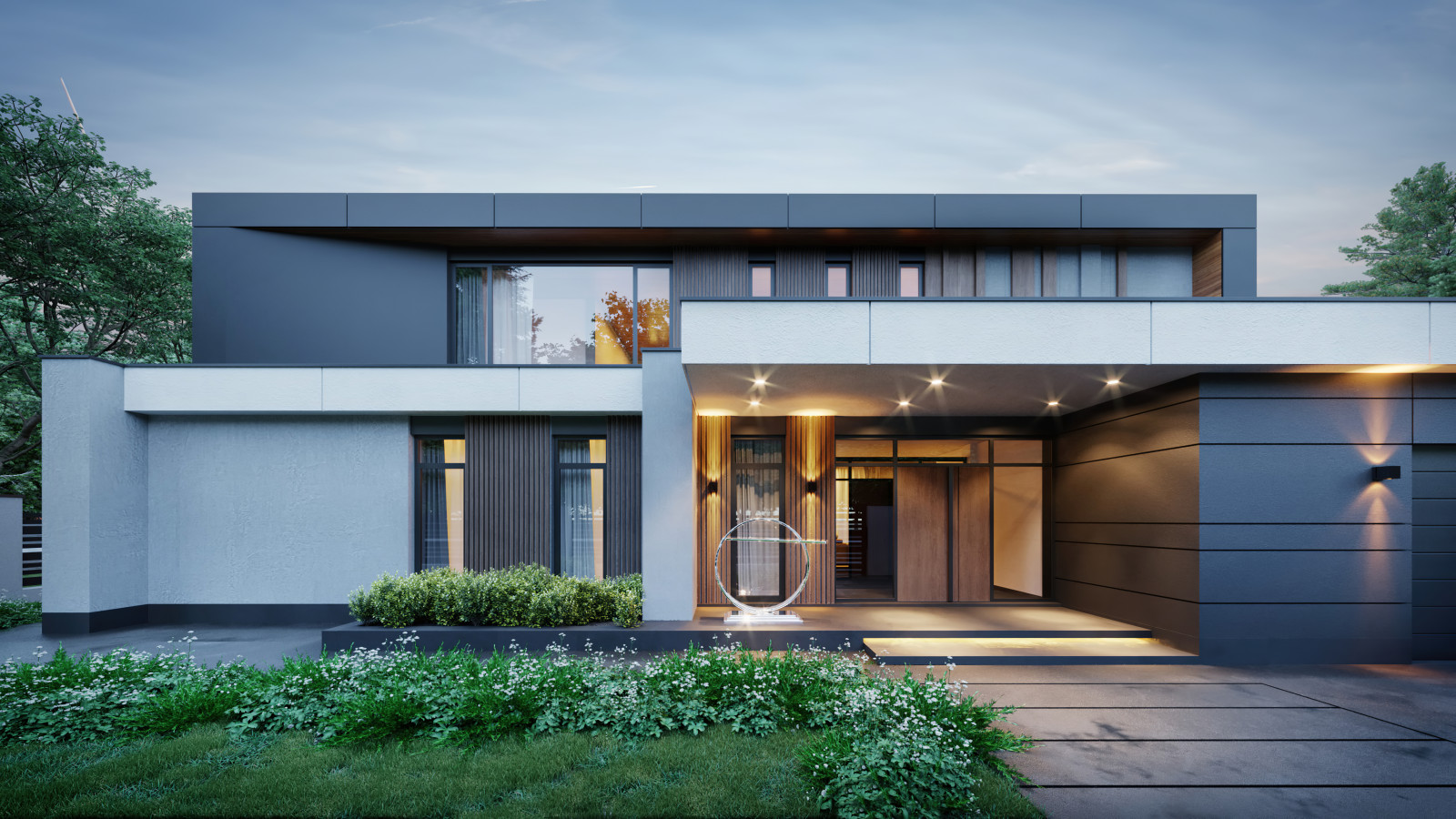 Проект индивидуального жилого дома и бани в КП "Голицыно-9"