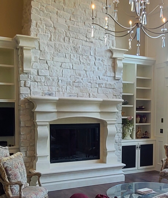 Greenwood Village Fireplace Transformation M??diterran??en Salle de