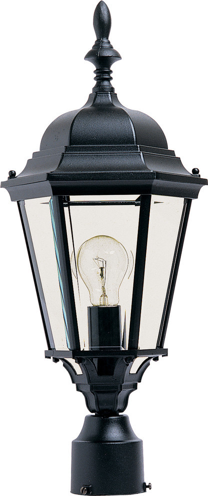 Westlake Cast 1-Light Outdoor Post Lantern, Black, Clear