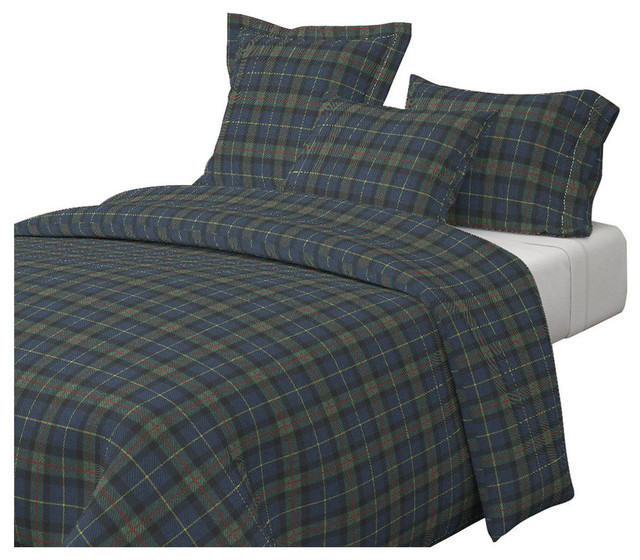 Classic Tartan Red Plaid Cotton Duvet Cover - Rustic ...