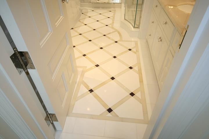 Small white tile bathroom photo
