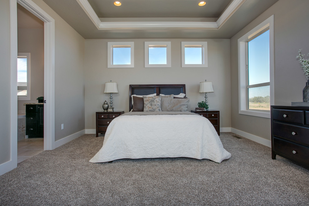 This is an example of a contemporary bedroom in Boise.