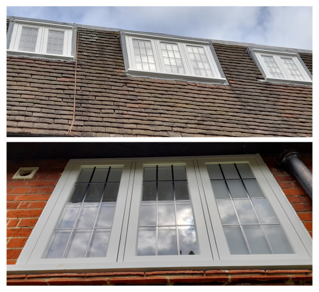 Wood Casement Windows With Square Lead Classico Facciata Londra