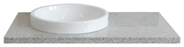 37" Gray Granite Countertop and Single Round Left Sink