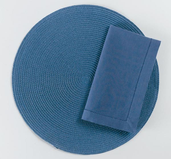 Blue hemstitch napkins set of 4