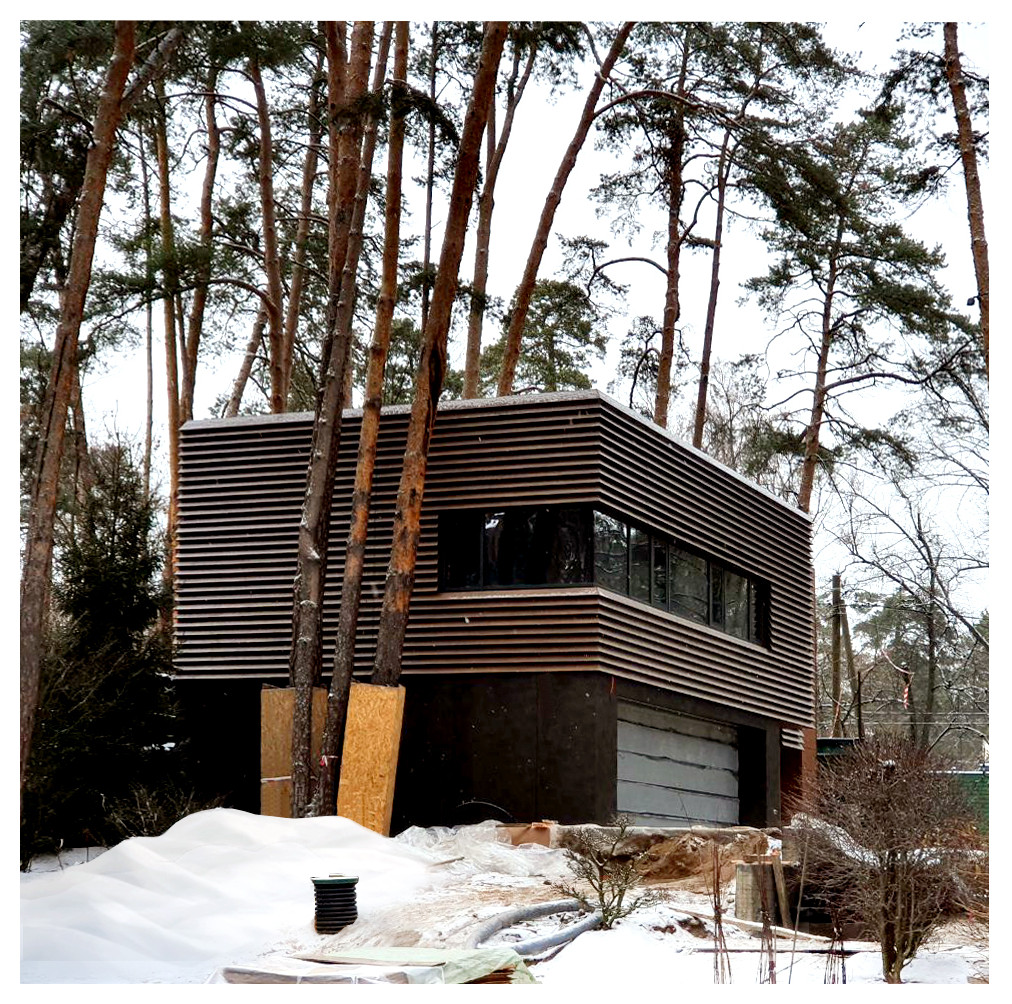 Фасад с ламелями из HPL