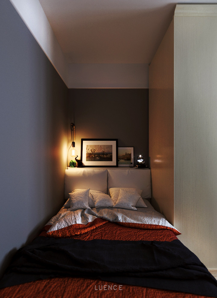 Дизайн-проект гостиной-спальни в скандинавском стиле.