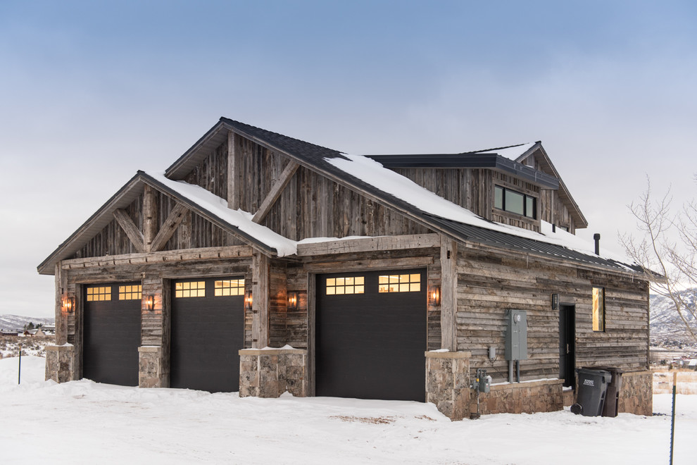 Design ideas for a country three-car garage in Salt Lake City.
